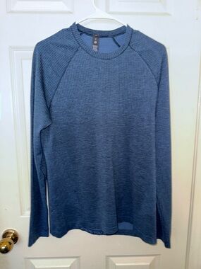 Lululemon Metal Vent Tech T-Shirt Mens M Blue Crew Neck Long Sleeve Athletic.